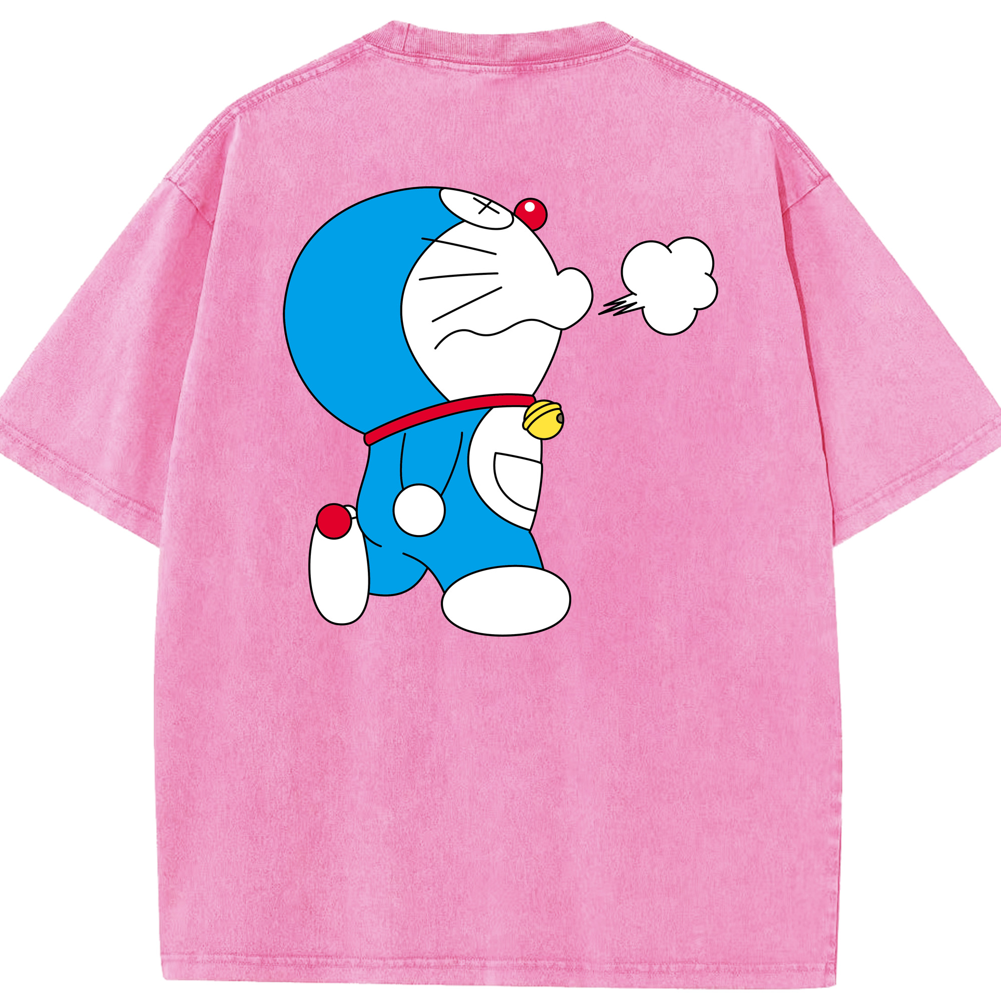 （画像用） ドラえもん Doraemon 綿100% ヴィンテージ風 半袖Tシャツ（背面プリント）